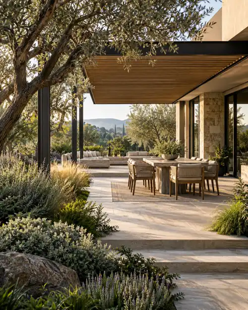 Architectural outdoor room and planting